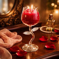bougie verre forme rose