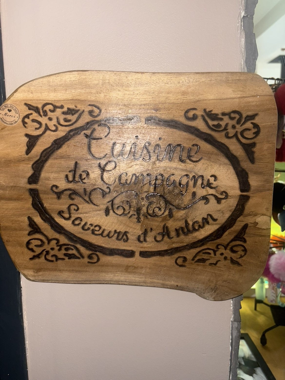 plaque murale bois