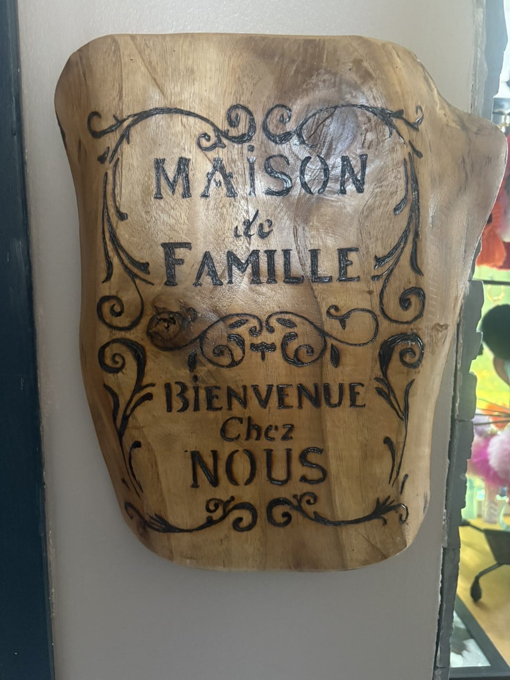 plaque murale bois